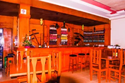 Lina Hotel Jimma, Bar service room. A shelf with full of variety alcoholic drinks.